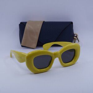 Loewe LW40117I 39A Cat Eye Sunglasses – Shiny Yellow/Grey